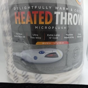 Biddeford Heated Throw Microplush 50 X 62 In 10 Hr Auto Shut Off Long Cord - Picture 1 of 2