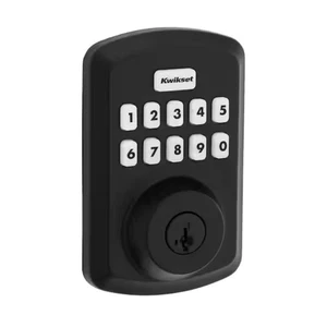 Kwikset Powerbolt 250 10 Tasten Tastatur matt schwarz elektronischer Riegel Türschloss - Bild 1 von 10