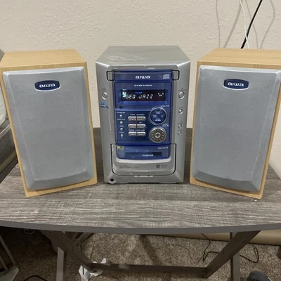 AIWA老式光盘立体声系统CD磁带收音机+扬声器CX-LM191U — 第 1/4 张图片