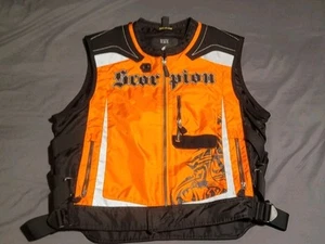 Scorpion EXO Motorcycle Vest Jacket Men’s S-Lg Orange/Black Get Stung Sleeveless - Picture 1 of 5