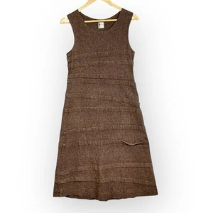 Filly Designs Earthy Lagom Sleeveless Midi Dress Size L Slow Fashion Minimalist - Picture 1 of 8