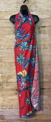 Vintage Pomare Hawaii Sarong Wrap Dress Tropical Bananas Stunning - Image 1 of 4