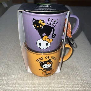 Hello Kitty And Friends Sanrio Halloween Schwarze Katze Becher Tasse Set 2er Pack Brandneu - Bild 1 von 4