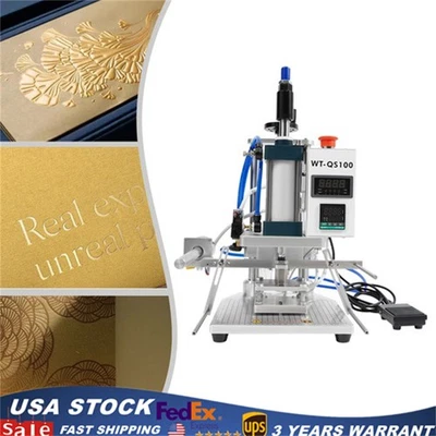 Hot Foil Stamping Machine 500W Air Pneumatic Logo Leather PVC Press 80*100mm - Image 1 of 4