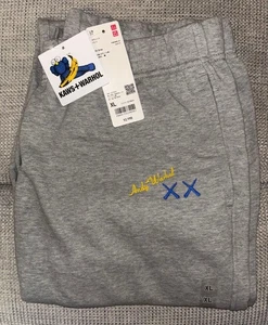 UNIQLO KAWS Warhol Gray Sweatpants XL New with Tags - Picture 1 of 12