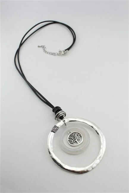 Collar con cordón vegano negro Tree of Life Foto 1 de 1