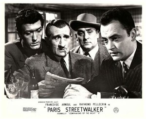 Paris Streetwalker original lobby card Francoise Arnoul Raymond Pellegrin in bar