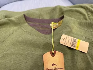 Tommy Bahama Flipster Sweatshirt mit V-Ausschnitt, hellweide/melierte, wendbar, mittel - Bild 1 von 7
