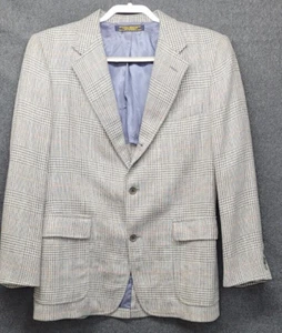 Brooks Brothers Tweed Blazer Glen Plaid 3/2 Roll Single Vent - Picture 1 of 19