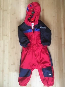 Columbia Vintage Red Tectonite Fleece Lined Hooded Snowsuit Size 2T Toddler - Picture 1 of 7