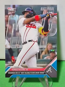 Carta Ronald Acuna Jr. 2023 MLB TOPPS NOW OS17 blu parallelo /49 nuovo mvp - Foto 1 di 2