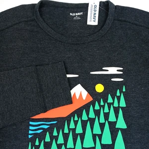 NEW Old Navy T-Shirt Mens XL Long Sleeve Crew Neck Thermal Mountain Pullover - Picture 1 of 8