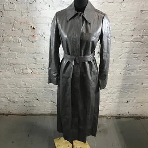 Alice + Olivia Jacket Womens Extra Small Trench Coat Gray Dress Jacket Belted - Picture 1 of 18