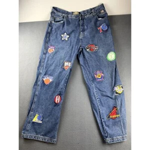 VTG Y2K D-TEK Jeans Men's 40x32* Baggy Embroidered NBA Basketball Hip Hop Skater - Picture 1 of 20