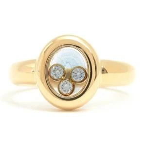 Chopard Happy Diamant ovaler Ring mit 3P beweglichen Diamanten 750YG US 6,5 #52 poliert - Bild 1 von 10