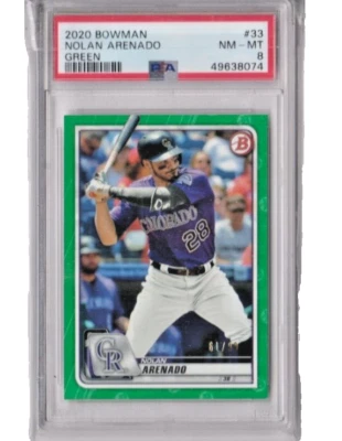2020 Bowman - Green #33 Nolan Arenado /99 psa 8 - Image 1 of 2