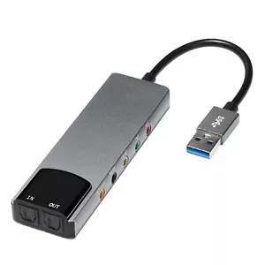 Usb External Multi-Function Sound Card 3 Input Terminals For PC Computer Laptop - Picture 1 of 11