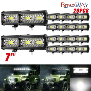 20X 7inch 800W LED Work Light Bar Flood Spot Combo Fog Lamp Offroad Driving 4WD - Bild 1 von 13