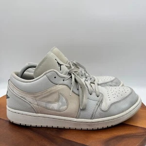Nike Air Jordan 1 Retro Low White Camo Shoes Mens 14 Gray Athletic Sneakers - Picture 1 of 12