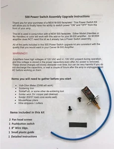 NUEVO Kit adicional botón de encendido Carver M-500 - Imagen 1 de 3
