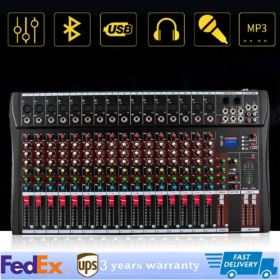 16 Kanäle Studio Audio Mixer Bluetooth USB Digital Sound Mischpult Platine - Bild 1 von 4