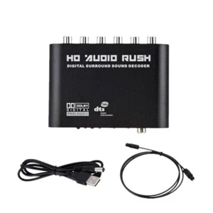 Digital to Analog 5.1 Audio Decoder Amplifier+Fiber Optic Cable SPDIF6501 - Foto 1 di 8