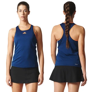Adidas Mujer Cancha Tenis Top Sin Mangas Racerback Gimnasio Chaleco Azul Camiseta - Imagen 1 de 11