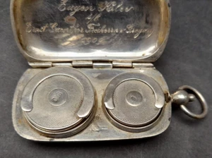 Antique German Solid Silver 800 Double Sovereign Case C.1909 Collectables Art - Photo 1/12