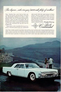Lincoln Continental 1961 auto publicitario estampado vintage con 2 años de promesa de excelencia - Imagen 1 de 2