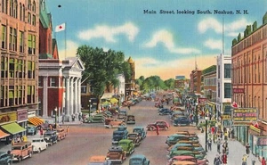 Nashua, New Hampshire Postkarte Main Street Oldtimer um 1940 T1* - Bild 1 von 2