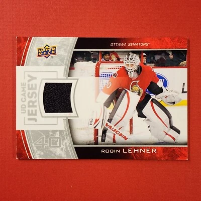 5-06-14 PWE-THICK 2013-14 upper deck jersey card #gj-ro robin lehner (106) - Image 1 of 2