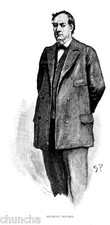 Sherlock Holmes poster Mycroft Holmes drawn by Sidney Paget for Strand Magazine