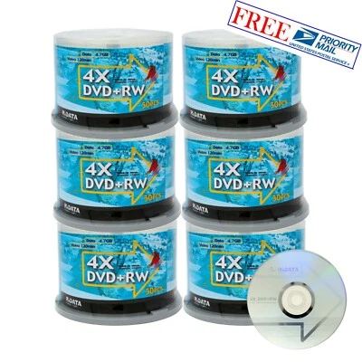 300 Pack Ridata DVD+RW 4x 4.7GB Silver Logo Rewritable DVD Plus RW Blank Disc - Image 1 of 3