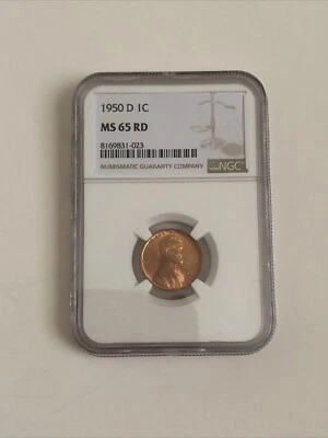 1950 D NGC 1C MS 65 RD Penny - Image 1 of 4