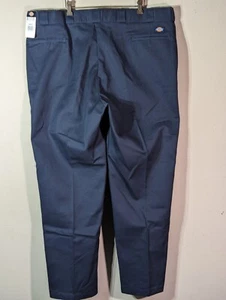 Dickies Original 874 Flat Front Chino Navy Blue Men's Work Pants Size 46x32  - Picture 1 of 4