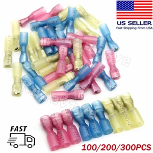 100/500Pcs Female Spade Electronics Wire Connectors Heat Shrink Crimp Terminals - Picture 1 of 25