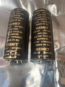 KEMET 680uf 400v SNAP IN LOW ESR ALC10E-1010DL  A521EP681M400EV55D 4-PIN x2pcs - Picture 1 of 4