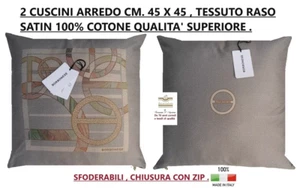 BORBONESE 2 MÖBELKISSEN CM. 45 X 45 REISSVERSCHLUSS, ABNEHMBAR, DOUBLE. - Bild 1 von 5