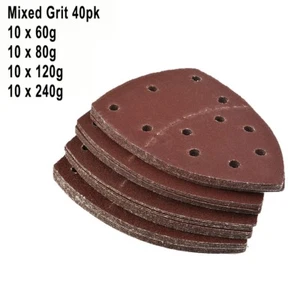 40x Sanding Sheets For Bosch PSM 100A Detail Palm-Sander 60/80/120/240 Grit Tool - Picture 1 of 24