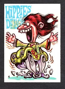 1970 Donruss Odd Rods Sticker Hippies Delight #4 - Picture 1 of 2