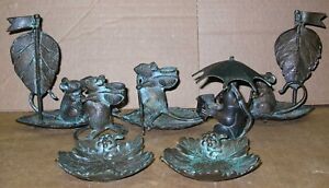 LOT OF 7 SOLID BRASS MOUSE FIGURINE