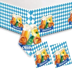 Confezione 2 Tovaglia Bavarese Oktoberfest Party Blu Decorazioni Forniture 51x86 NUOVE - Foto 1 di 4