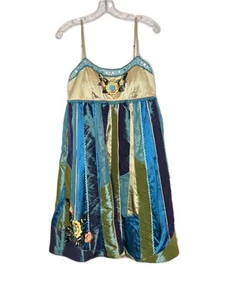Sue Wong Vintage Silk Embroidered Sleeveless Multicolor Dress Size 14 - Picture 1 of 9