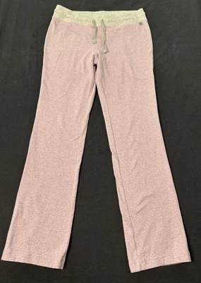 Eddie Bauer Sleepwear Lounge Pants Womens Small Striped Pink Gray Drawstring XS - Image 1 of 4