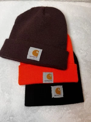 Carhartt Beanie - Set of 3 - Black, Bright Orange, Maroon - Image 1 of 4