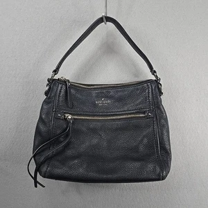 Kate Spade Bag Black Soft Leather Satchel Crossbody Shoulder Purse Hobo Slouchy - Picture 1 of 9