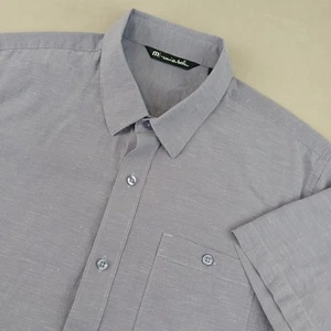 Travis Mathew Large Mens Shirt Button Up Short Sleeve Purple Casual 23x29 - Picture 1 of 13
