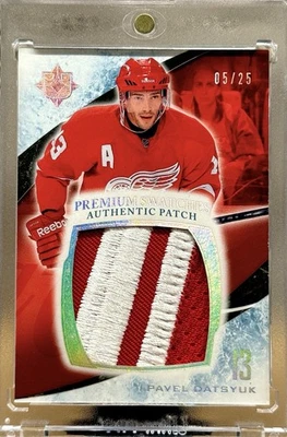 2010 UD Ultimate Collection Pavel Datsyuk Logo Patch #'d /25 Red Wings, SSP - Image 1 of 2