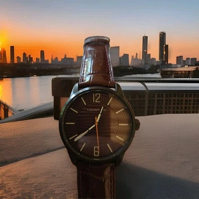 Reloj Hombre Morphic Manecillas Luminosas Batería Fresca 7.5 Pulgadas Muñeca  Foto 1 de 4