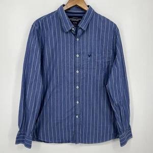 American Eagle Long Sleeve Button Shirt Men's Size XL Blue Vintage Fit Striped - Picture 1 of 12